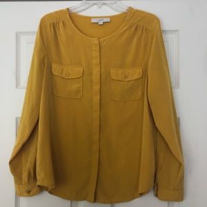 Ann Taylor Loft mustard top